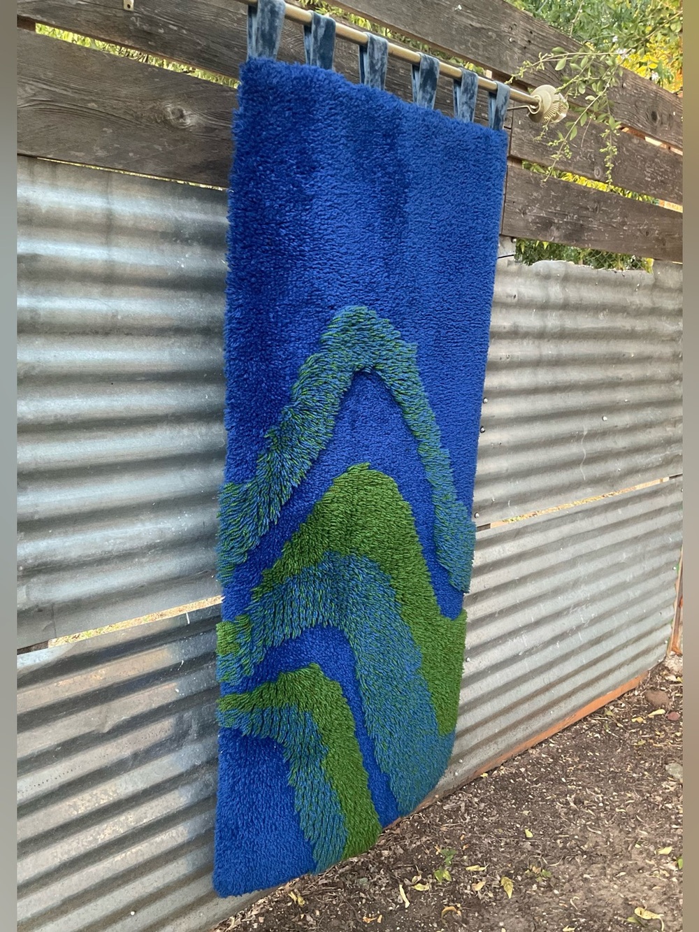 VTG Swedish 60’s Rya Shag Pop Art Wall Hanging Rug Psychedelic Wool Scandinavian